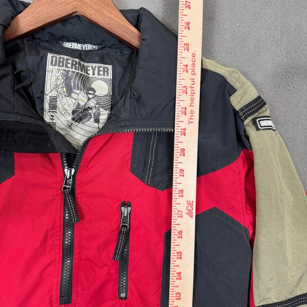Obermeyer Vertigo Ski Jacket Juniors 12 Red Black Retro Insulated Winter Coat